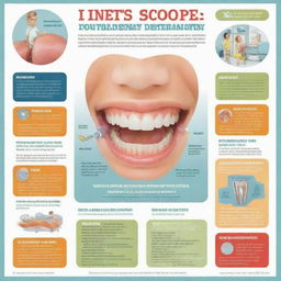 A detailed poster featuring the scope of pediatric and preventive dentistry, with prominent areas of child dental care and prevention strategies, utilizing bright and engaging visuals to promote understanding and interest.