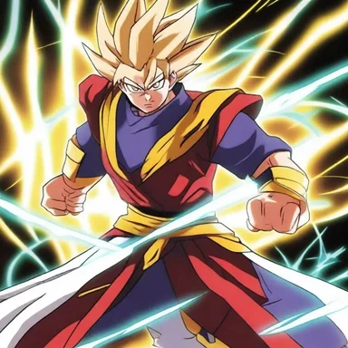 In the anime series, the character transformed into a powerful warrior with the help of a ma energy source.