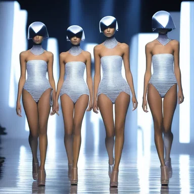 The futuristic fashion show featured outfits with built-in ma-powered lighting to create a mesmerizing effect.