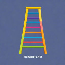 Create a logo for an educational application focusing on Social Arithmetic. The logo should illustrate children building a ladder of knowledge together, use bright colors and simple shapes.