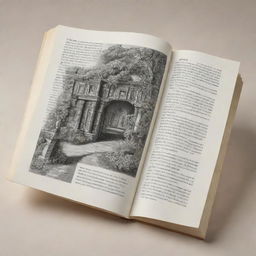 Generate an image of a deeply detailed and beautifully designed book with visible and captivating pages.