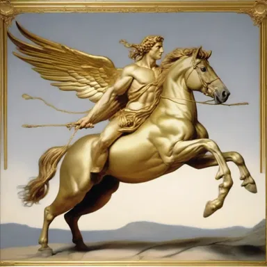 According to Greek mythology, Perseus used a lasso made of golden hairs from Medusa's head to capture the winged horse Pegasus.