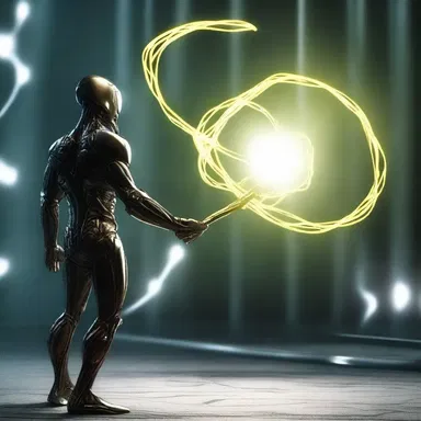 In the futuristic world of the novel, the protagonist used a high-tech lasso made of energy beams to immobilize alien creatures.