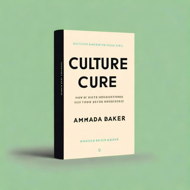 This is a simple, high-quality digital art cover for a non-fiction book by Amanda Barker, titled 'Culture Cure: How to Dodge the Shit Show in Your Company'