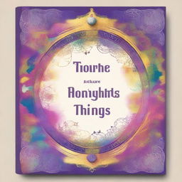 A high-quality digital art image of an enticing book cover titled 'Thoughts Become Things: A Guide to Manifesting Your Desires'