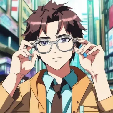 The main character in the anime series is a lens maker who creates special glasses for characters with supernatural powers.