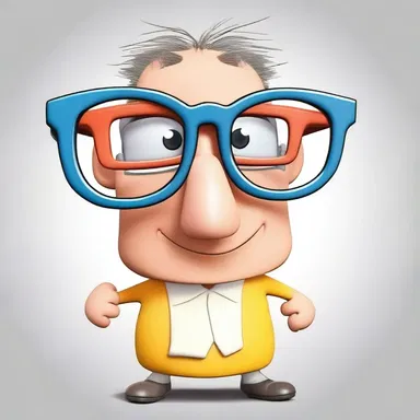 In the cartoon show, the lens maker is a quirky character who designs all kinds of eccentric glasses for the cartoon characters.