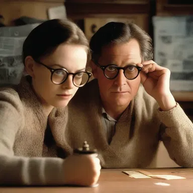 The movie tells the story of a lens maker who crafts a pair of glasses that reveals hidden clues and secrets to the wearer when watching certain films.