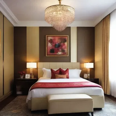 The room's decor was indifferent, not too extravagant yet not too plain.