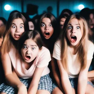 Even though she watched the horror movie with her friends, she remained indifferent to the scary scenes, not showing any fear or excitement.