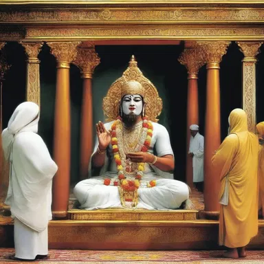 The deity remained indifferent to the pleas of the worshippers, showing no response or reaction.