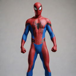 Spider-Man in a creative suit, ingeniously crafted from the Nepali flag, showcasing a beautiful fusion of superhero iconography and national symbolism.