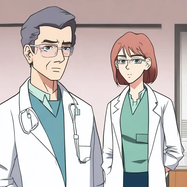 In the episode, the pathologist character examines the protagonist's symptoms and provides a diagnosis.