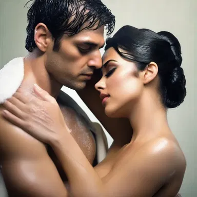 He showered her with excessive unction, pretending to be deeply in love with her.