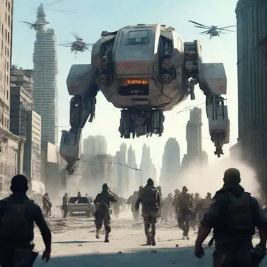 In a dystopian future, a dissident group of rebels fight against the totalitarian regime using advanced technology.