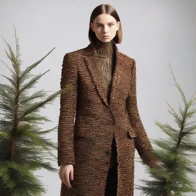 The fashion designer introduced a trendy new collection inspired by the natural patterns and colors of needle blight-infected conifers.