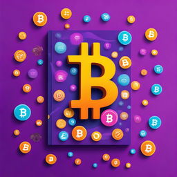 A high-quality digital art image, depicting a book cover for a cryptocurrency guide