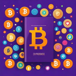 A high-quality digital art image, depicting a book cover for a cryptocurrency guide