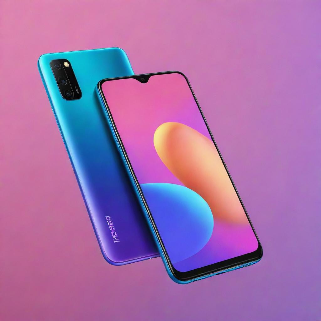 A Realme C35 smartphone with its unique design features in high detail and vivid colors.