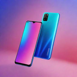 A Realme C35 smartphone with its unique design features in high detail and vivid colors.