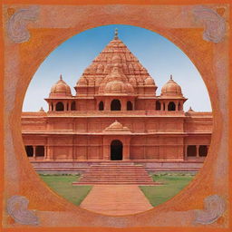 Create a banner for the inauguration of the Ram Mandir. Preferably a colourful and festive design, highlighting cultural aspects and grandeur of the ceremony