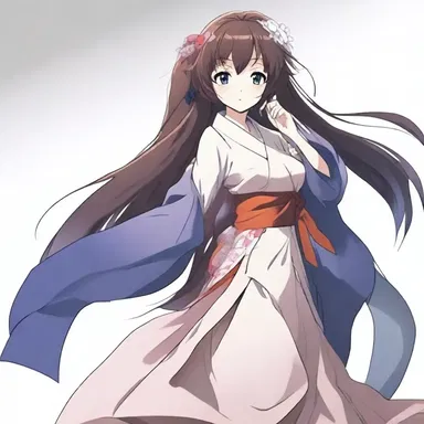 The graceful movements of the anime character were accentuated by their yielding, flowing clothes.