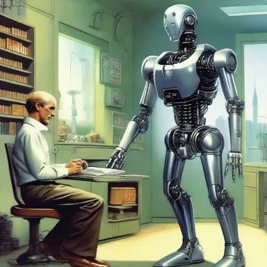 The yielding robotic assistant in the science fiction novel willingly followed the commands of its human masters despite having advanced intelligence.