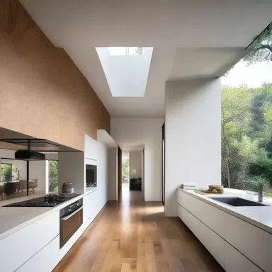 The architect used the concept of yielding to create a seamless flow between the different spaces of the house.