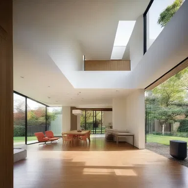 The architect used the concept of yielding to create a seamless flow between the different spaces of the house.