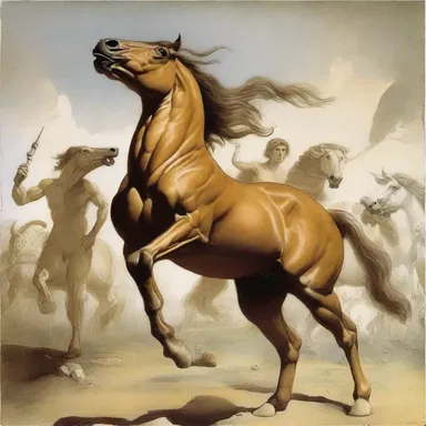 In Greek mythology, the centaurs were often described as a troop of half-human, half-horse creatures.