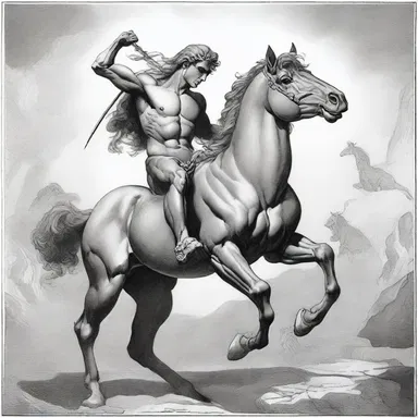 In Greek mythology, the centaurs were often described as a troop of half-human, half-horse creatures.