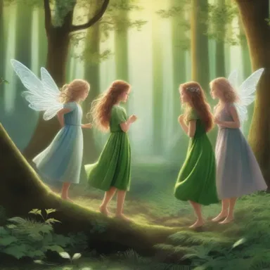 In the fantasy novel, the protagonist encounters a magical troop of fairies in the enchanted forest.