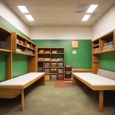 The architect designed a spacious and functional troop room for the Girl Scouts.