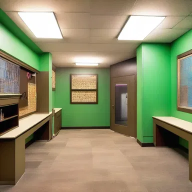 The architect designed a spacious and functional troop room for the Girl Scouts.