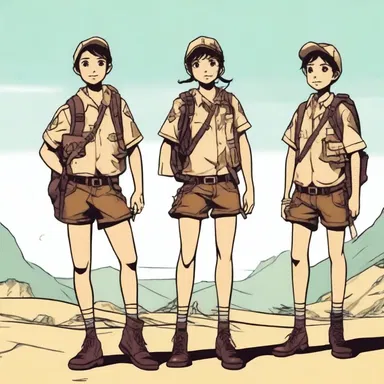 In the novel, the protagonist joins a scout troop and embarks on various adventures.