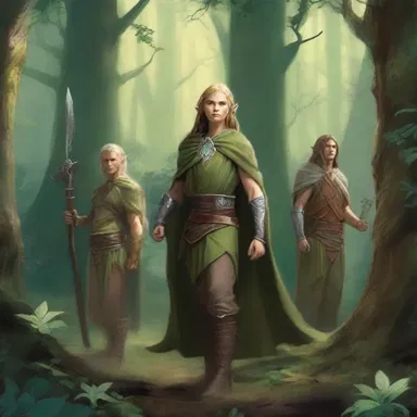 In the magical world of Zephyria, the elfin warriors trooped through the enchanted forest to protect their land.