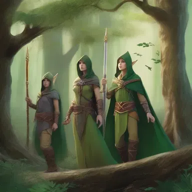 In the magical world of Zephyria, the elfin warriors trooped through the enchanted forest to protect their land.