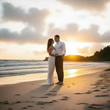 As the sun set on the beach, the couple trooped hand in hand along the shoreline, their laughter filling the air with love.