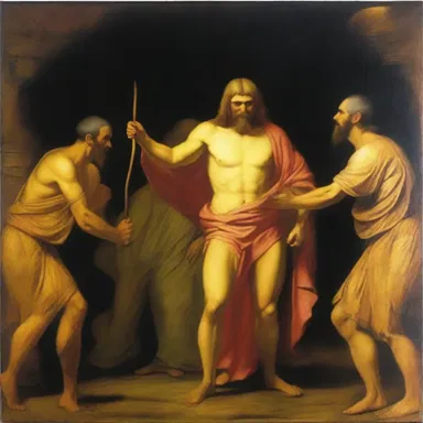 The painting depicted a self-seeker willing to betray his friends for personal gain.