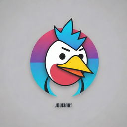 Design a logo for a YouTube channel named 'Joking Bird'. The logo should reflect the theme of anime edits. Channel attributes should include anime iconography, bright colors, and dynamic shapes related to editing.