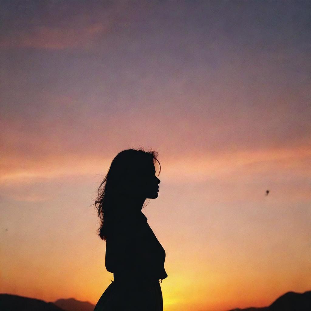 An aesthetically pleasing Instagram profile picture featuring a silhouette against a captivating sunset backdrop