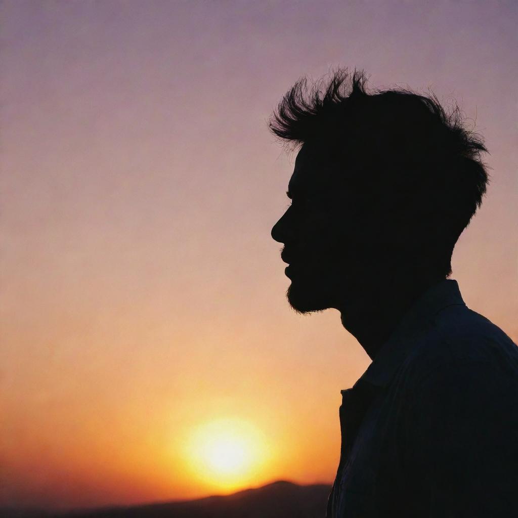 An aesthetically pleasing Instagram profile picture featuring a silhouette against a captivating sunset backdrop