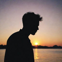 An aesthetically pleasing Instagram profile picture featuring a silhouette against a captivating sunset backdrop