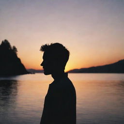 An aesthetically pleasing Instagram profile picture featuring a silhouette against a captivating sunset backdrop