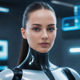 A high-quality professional AI-inspired image with sleek, futuristic aesthetics