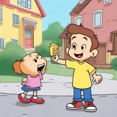 In the animated show, the mischievous character always causes trouble in the neighborhood by pouring just a tot of vegetable oil on the pavement, making it slippery for everyone.