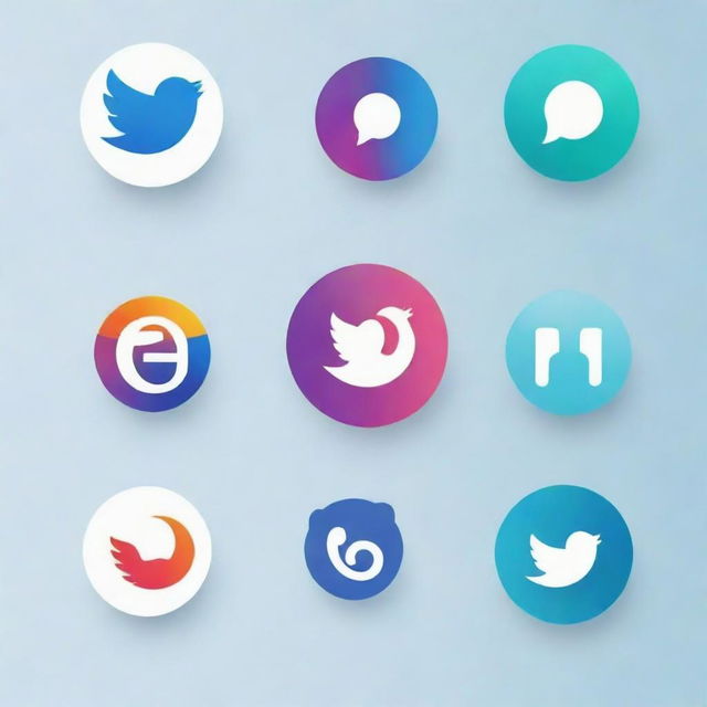 Create a sleek and modern logo suitable for social media profiles. It should incorporate cool colors and striking design elements.