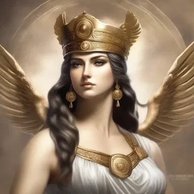 In Greek mythology, Athena is often depicted with an air of reflectiveness, symbolizing her wisdom and strategic thinking.