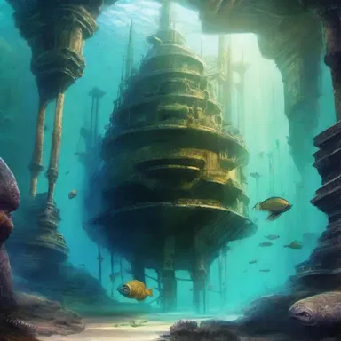 In the science fiction novel, the ebb of the tide revealed an ancient underwater civilization.