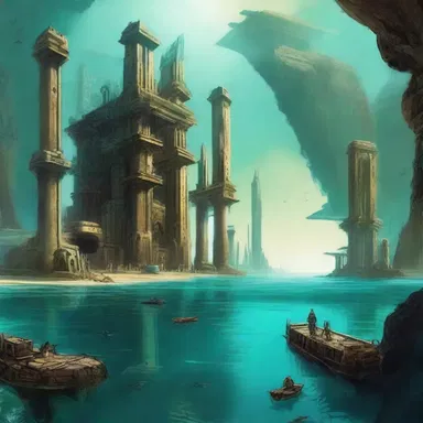 In the science fiction novel, the ebb of the tide revealed an ancient underwater civilization.
